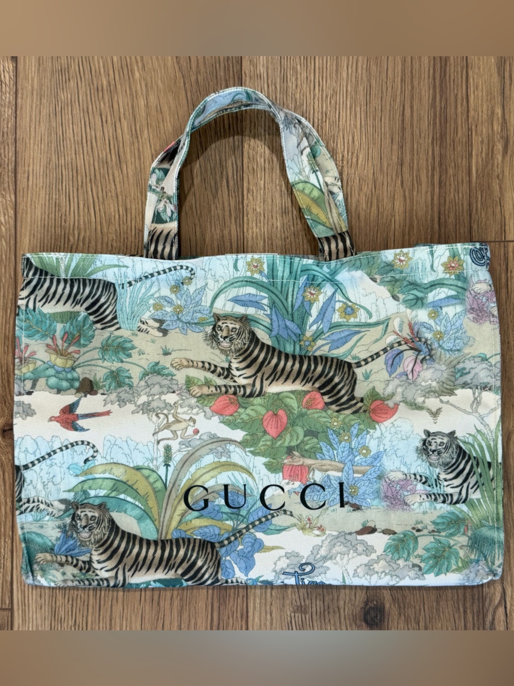 Gucci Multicolor Tiger Print Canvas Tote